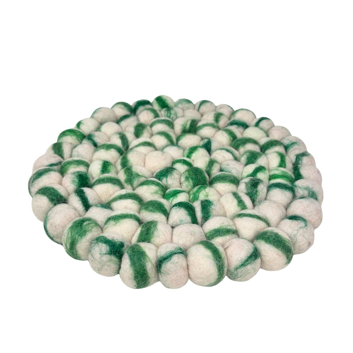 Round Felt Ball Trivet - Spearmint Green