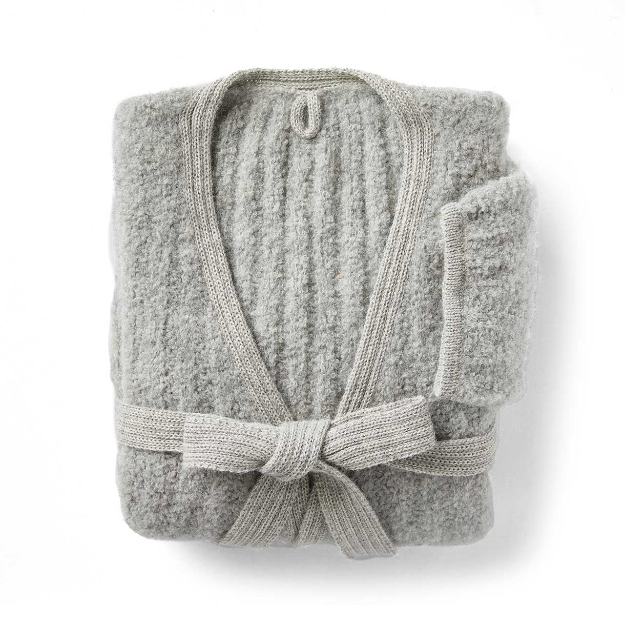 Soft Gray Boucle Alpaca Duster/Robe