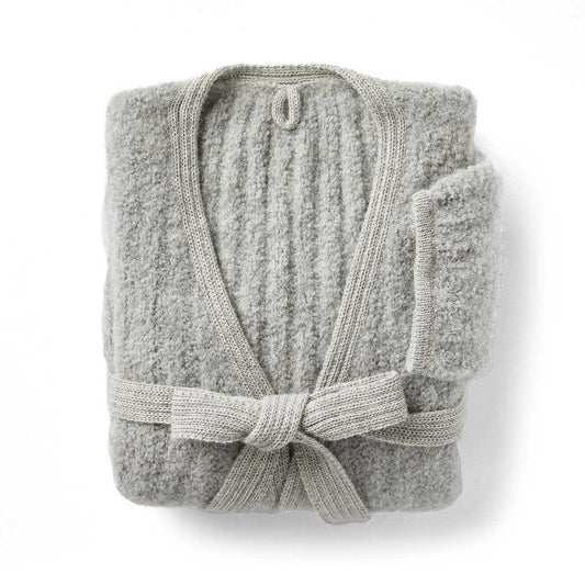 Soft Gray Boucle Alpaca Duster/Robe