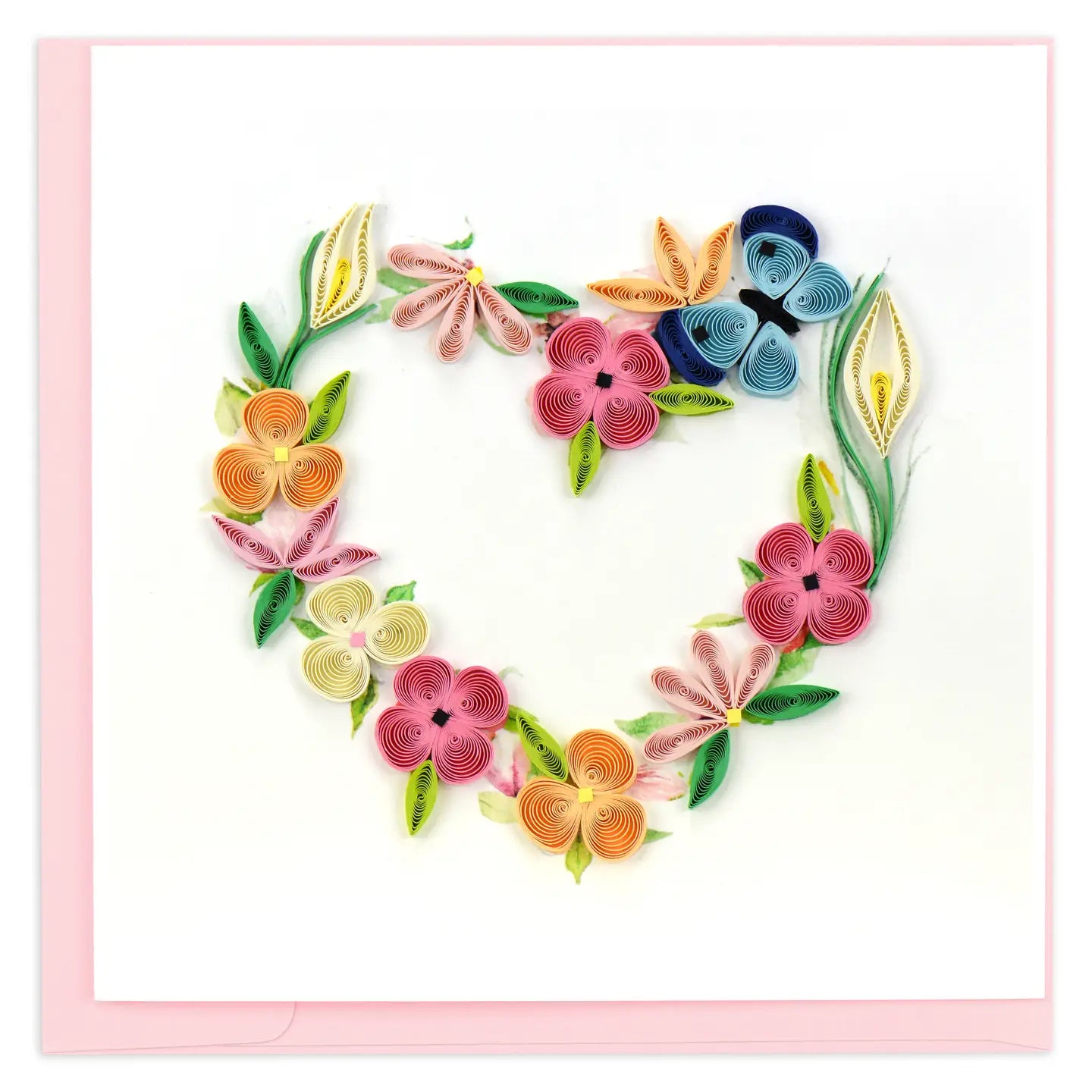 Quilled Floral Heart Greeting Card