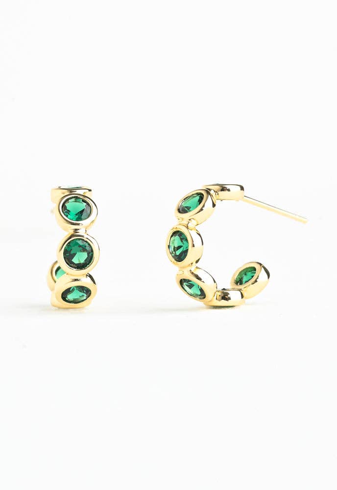 Jubilee Emerald Green Hoop Earrings