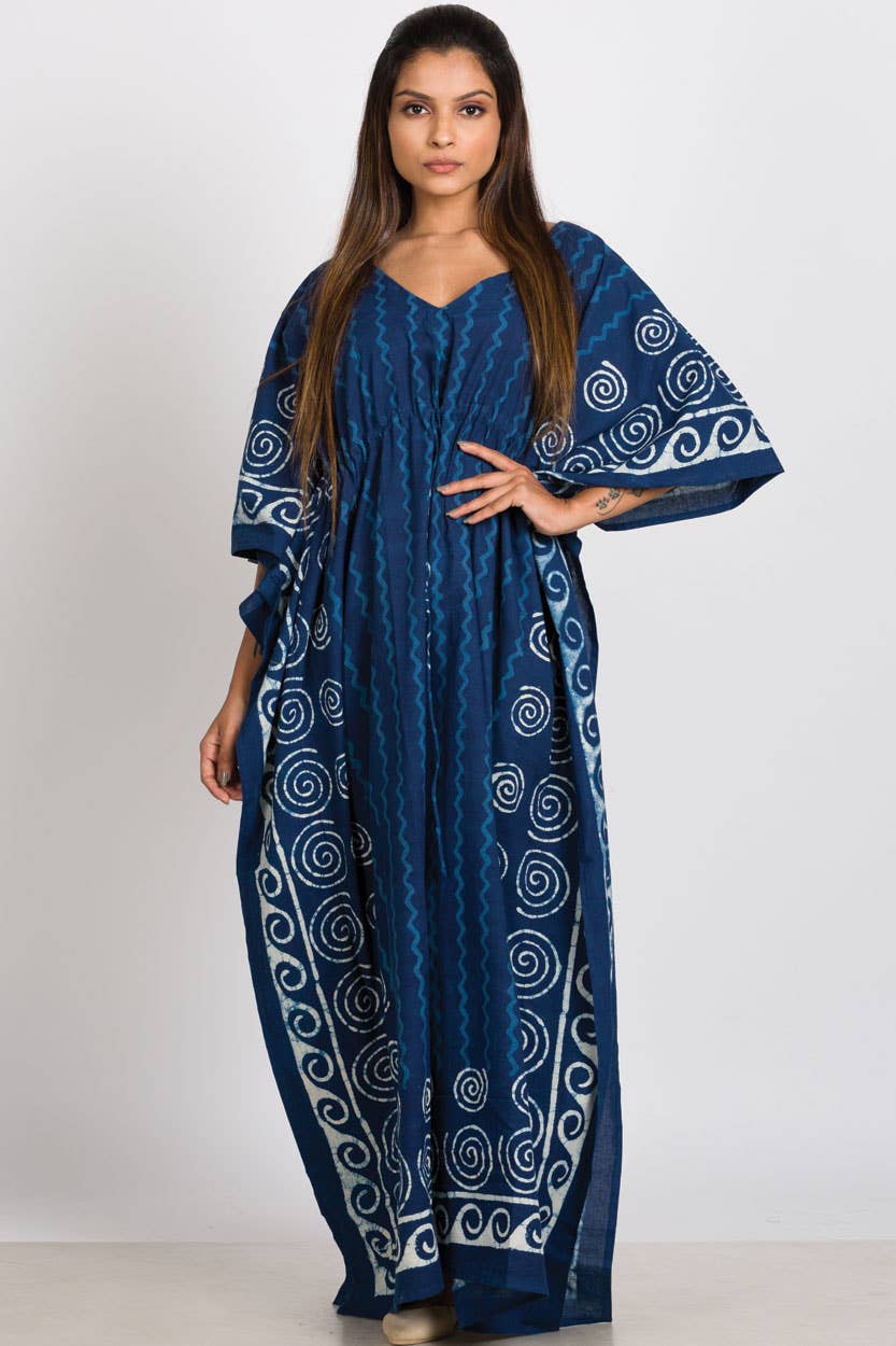 Spiral Block Print Caftans