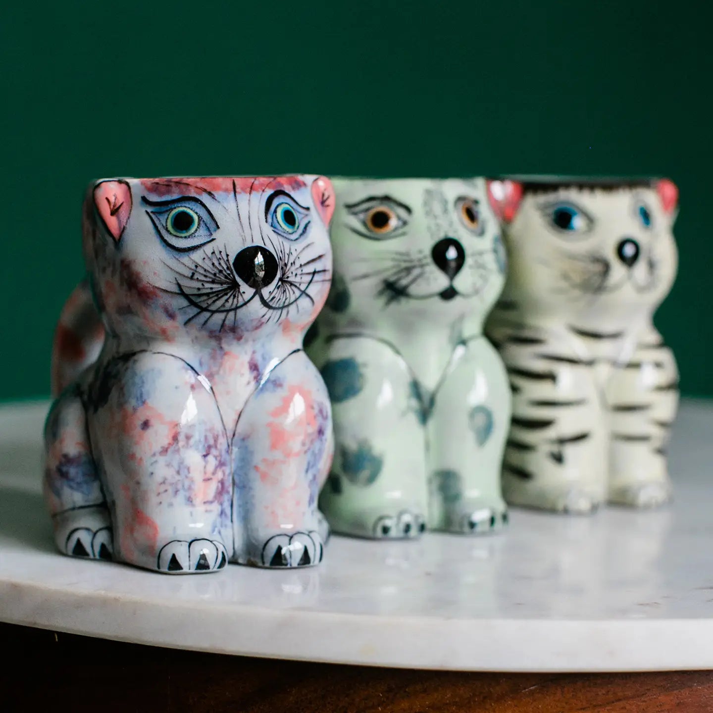 Hand-painted Ceramic Cat Mug - Assorted