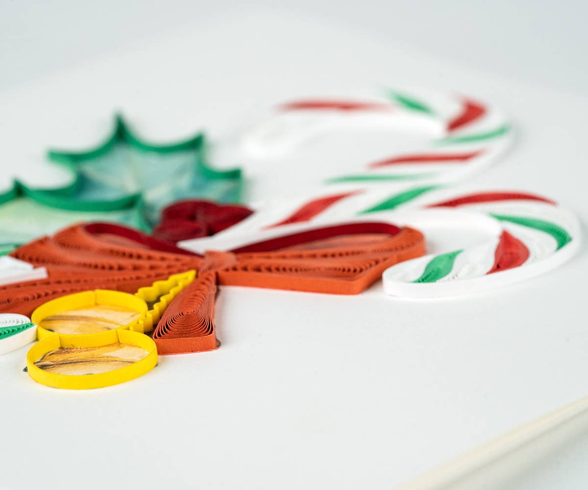 Quilled Candy Canes Christmas Card