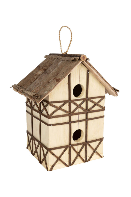 Birdhouse 2 holes Tudor wood 8.5Lx6Wx10H brn/nat