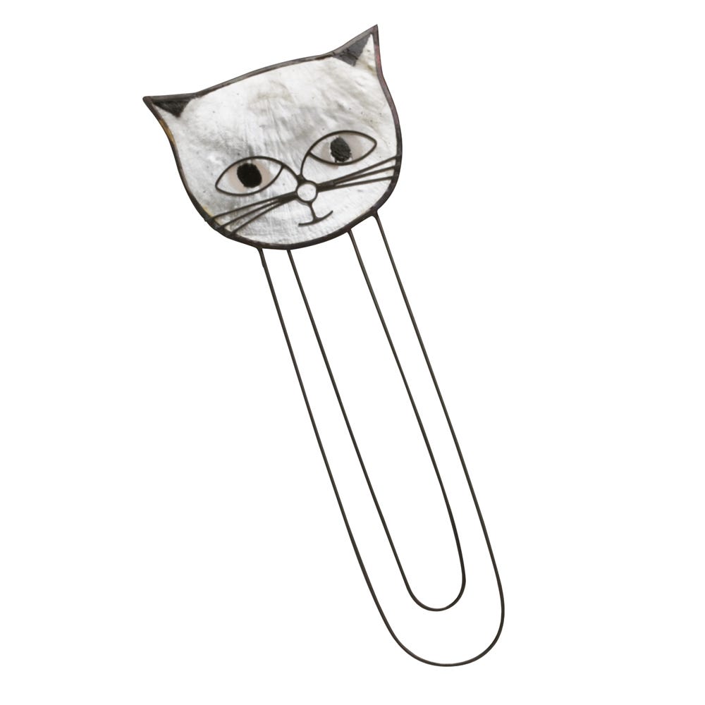 Capiz Cat Bookmark