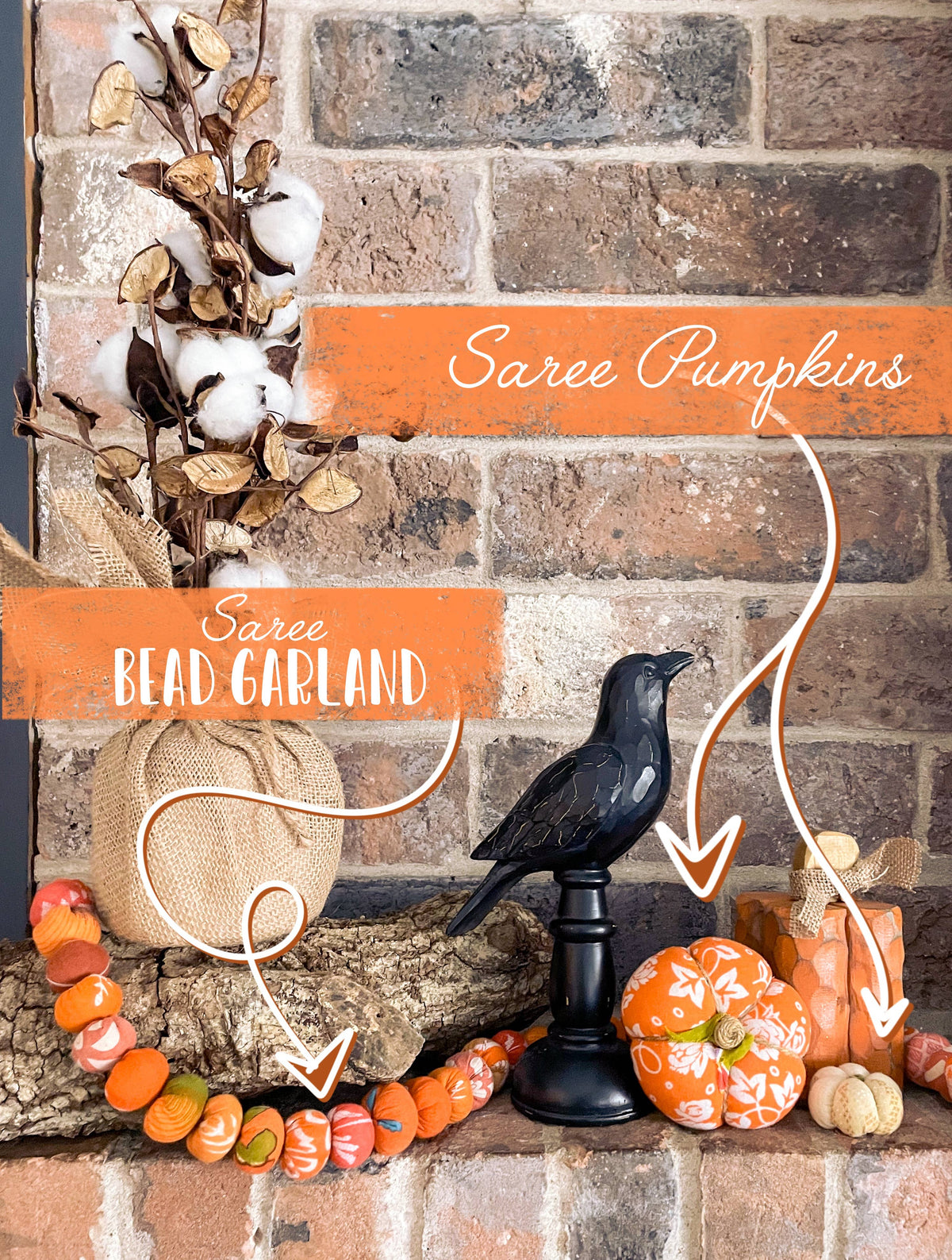 Mini Saree Pumpkin Bead Garland