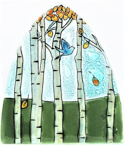 Aspen or Birch Trees - Recycled Glass Nightlight