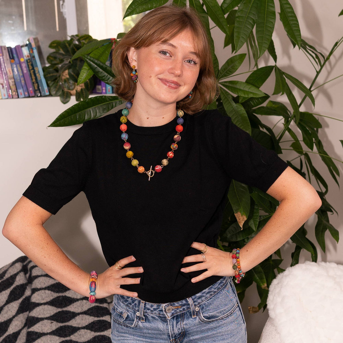 Fluid Kantha Toggle Necklace