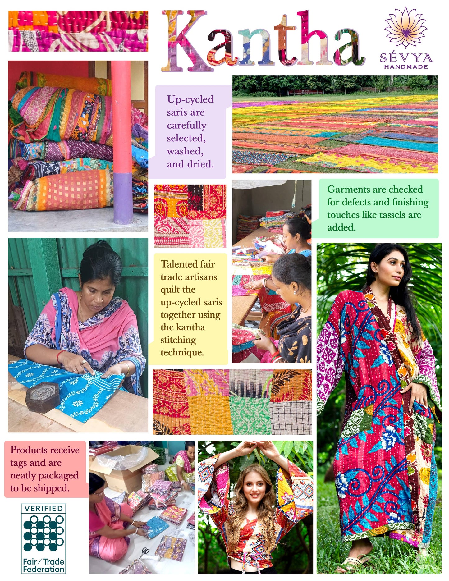 Reversible Kantha Quilted Sari Jacket