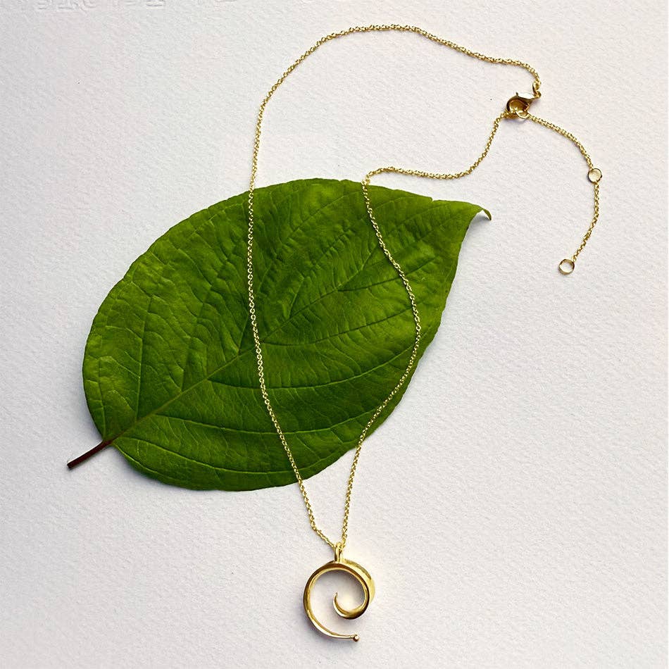 Spiral of Life Necklace - Brass