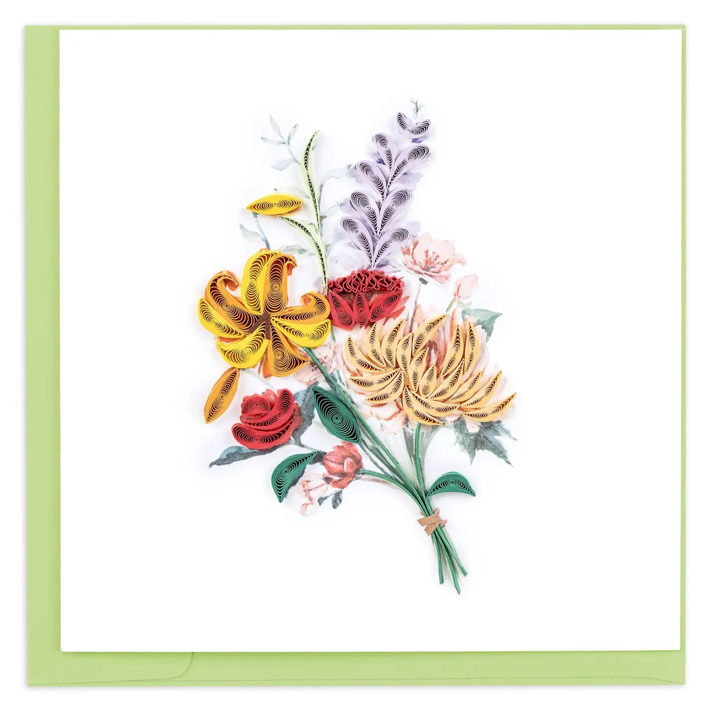Quilled Japanese Wildflowers Greeting Card