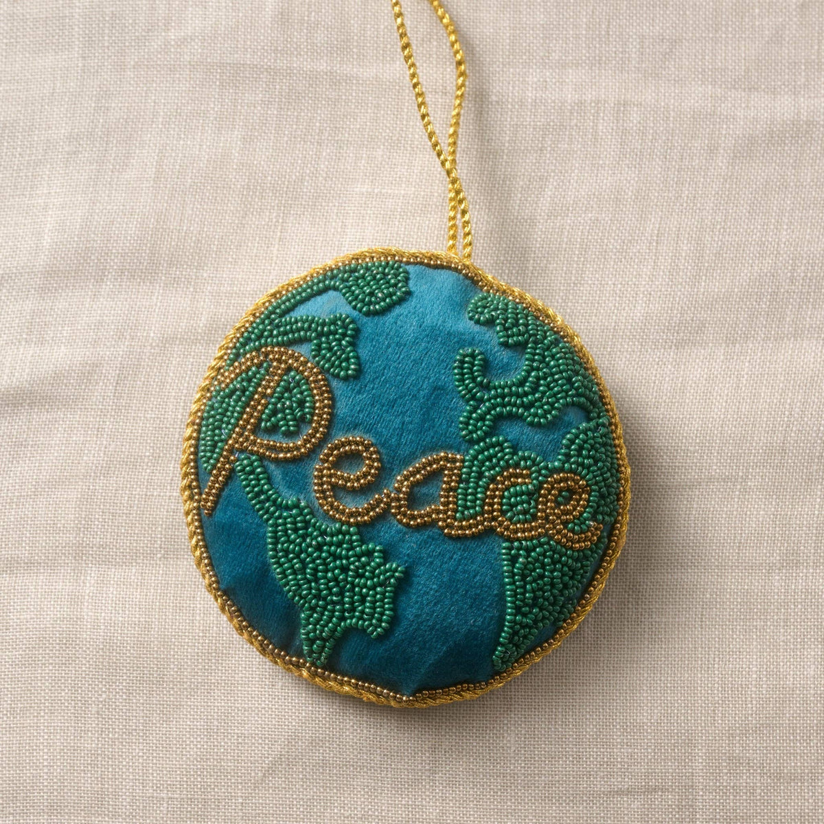 Arvi Beaded Ornament - Peace on Earth