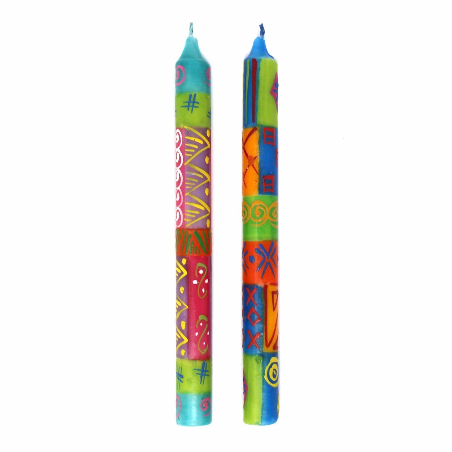 Hand Painted Dinner Candle  Pair - Shahida Design