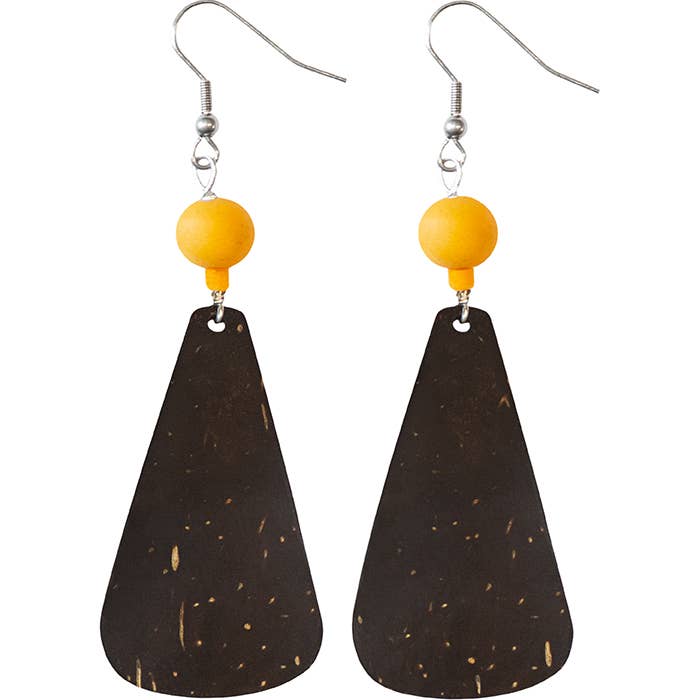 Coconut Drop Earrings - Mustard
