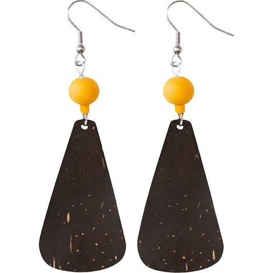 Coconut Drop Earrings - Mustard