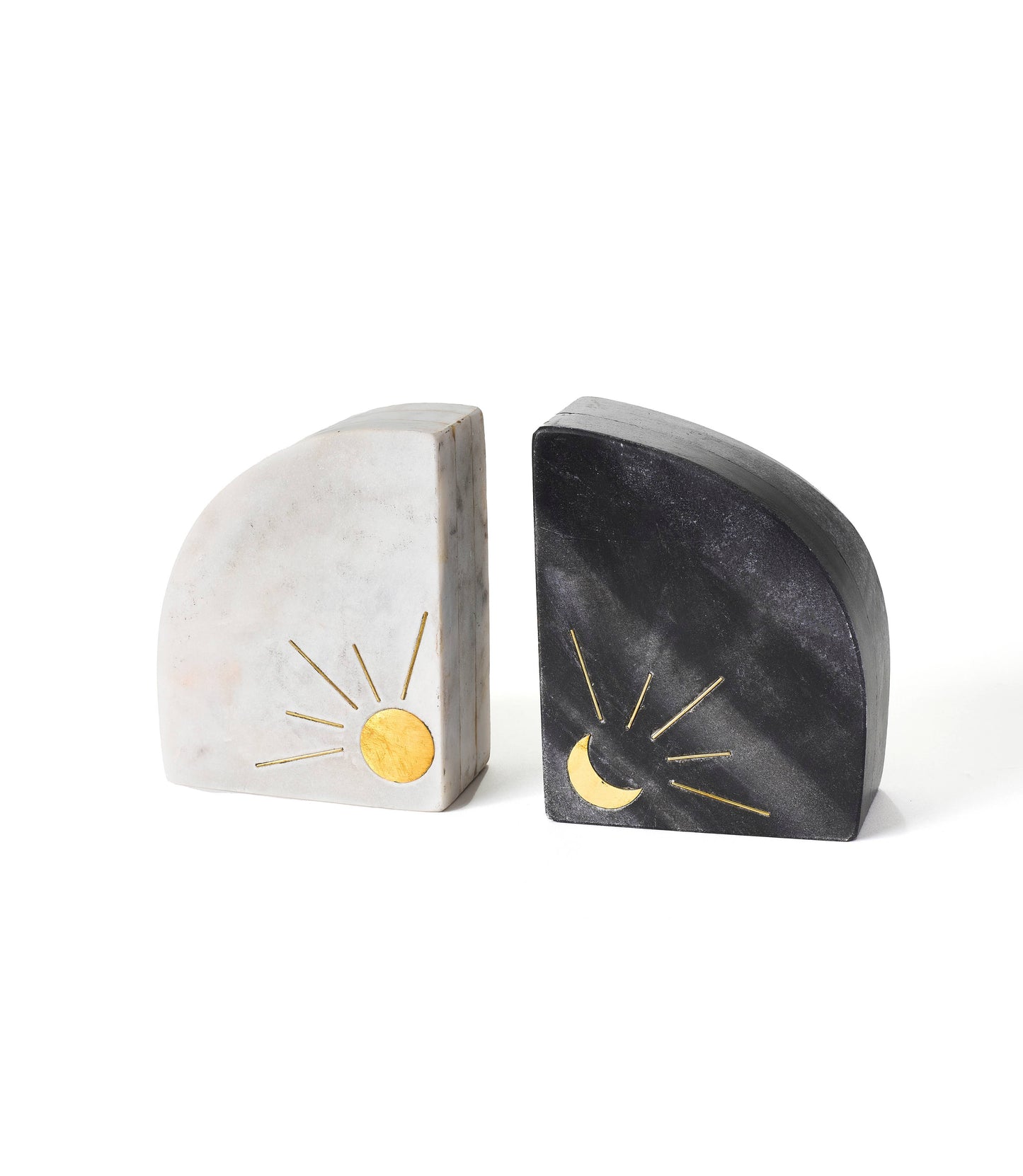 Indukala Sun and Moon Marble Bookends
