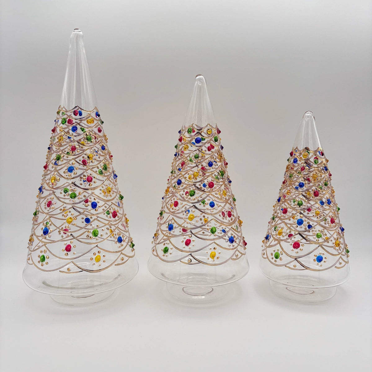 Blown Glass Tabletop Tree - Cone Dancing Flowers