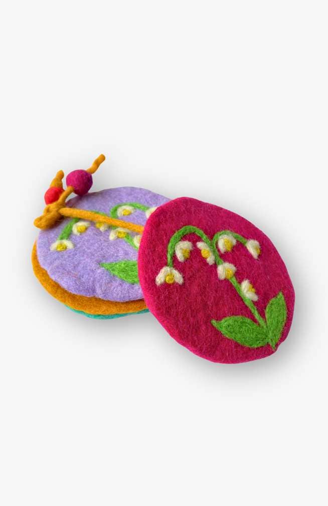 Felt Lily of the Valley Coasters- Set of 4