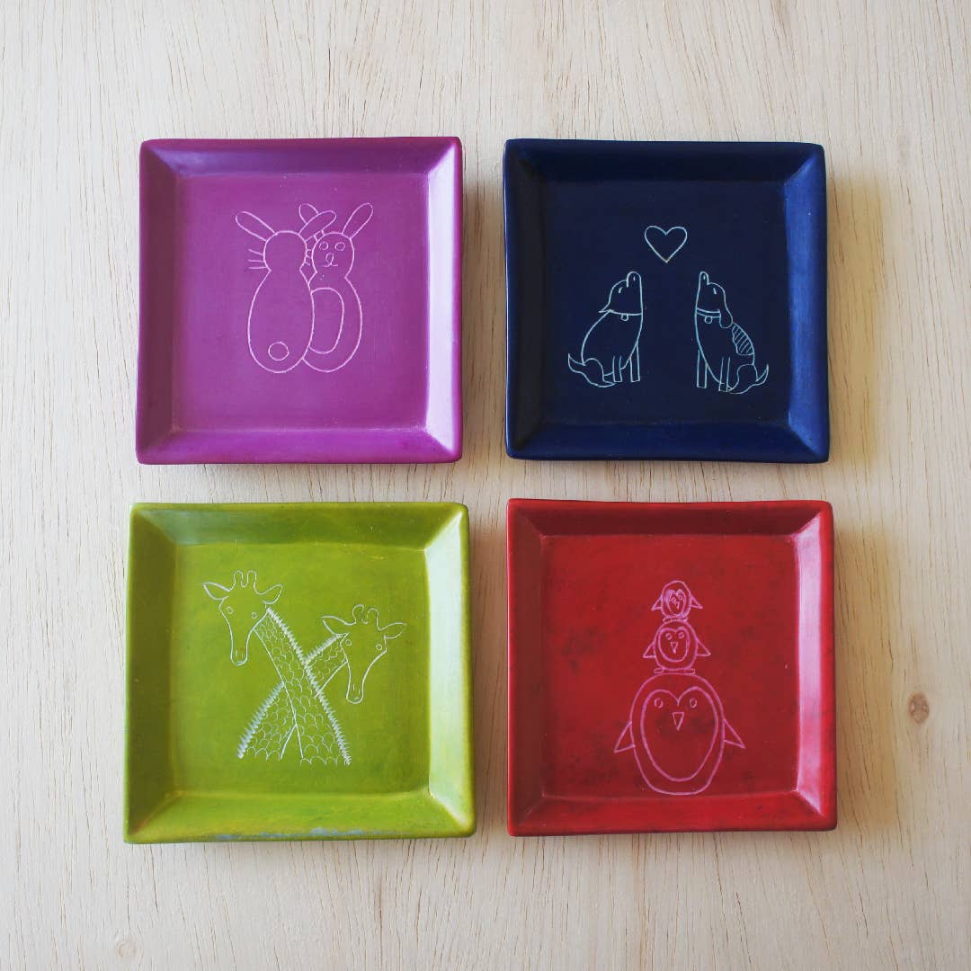 Stone Square Animal Dish