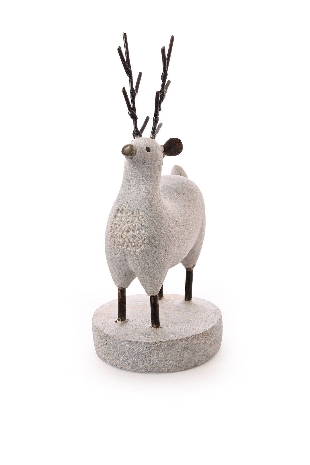 Reindeer Stone and Metal Sculpture