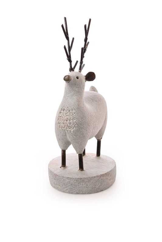 Reindeer Stone and Metal Sculpture
