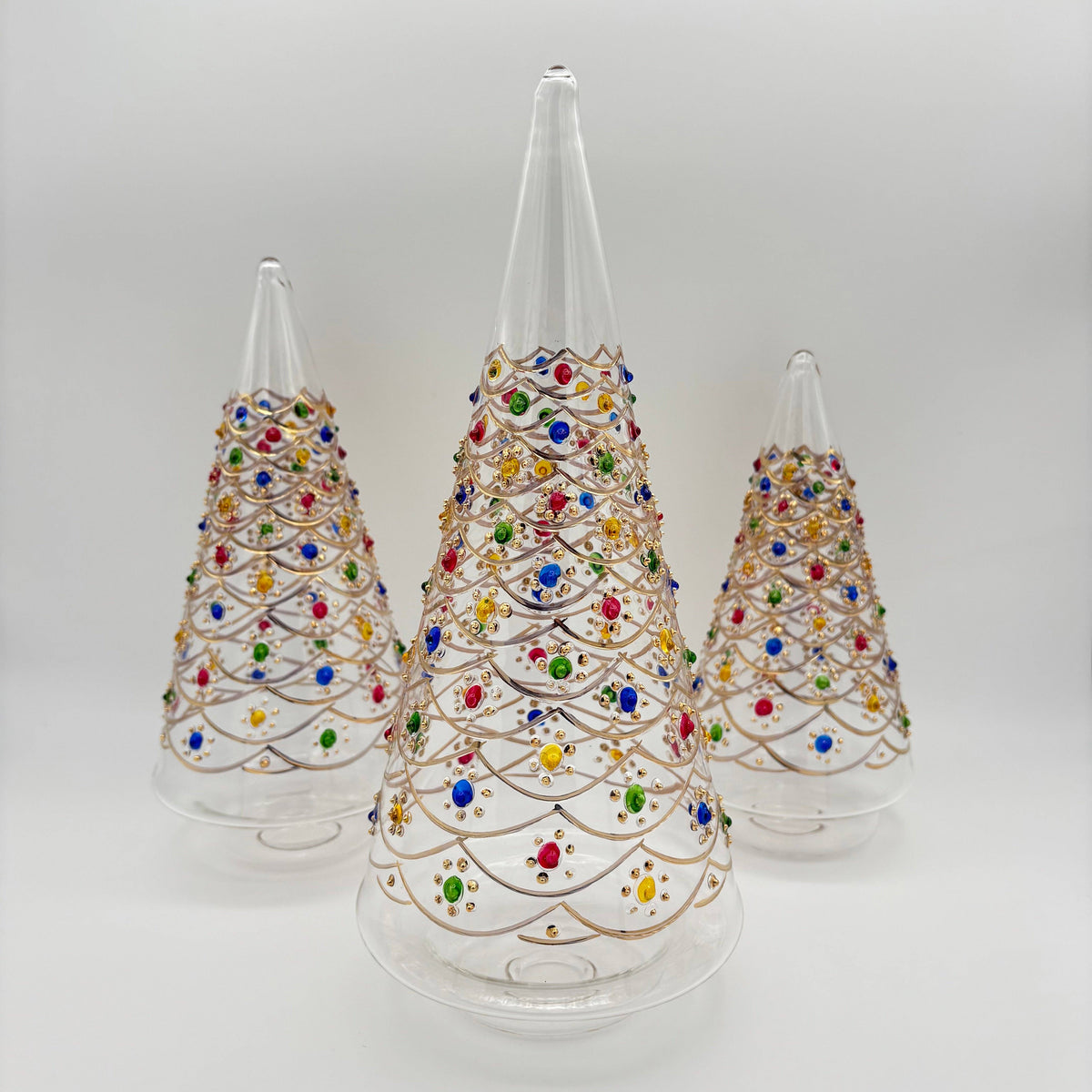 Blown Glass Tabletop Tree - Cone Dancing Flowers