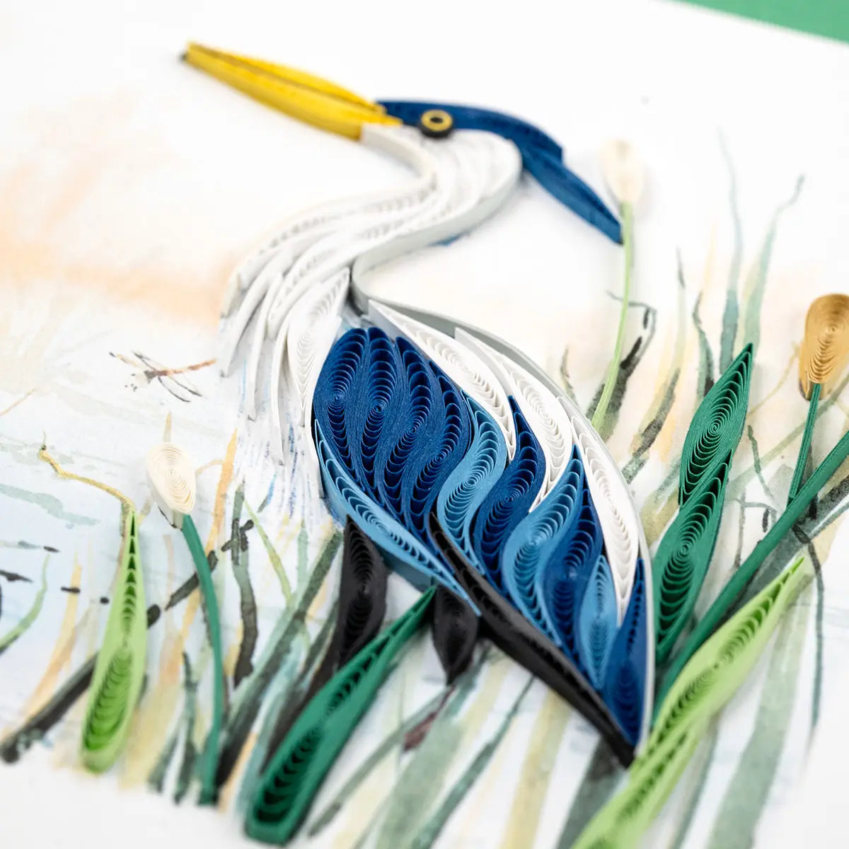 Quilled Great Blue Heron Greeting Card