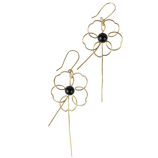 Gilded Floral Silhouette Earrings