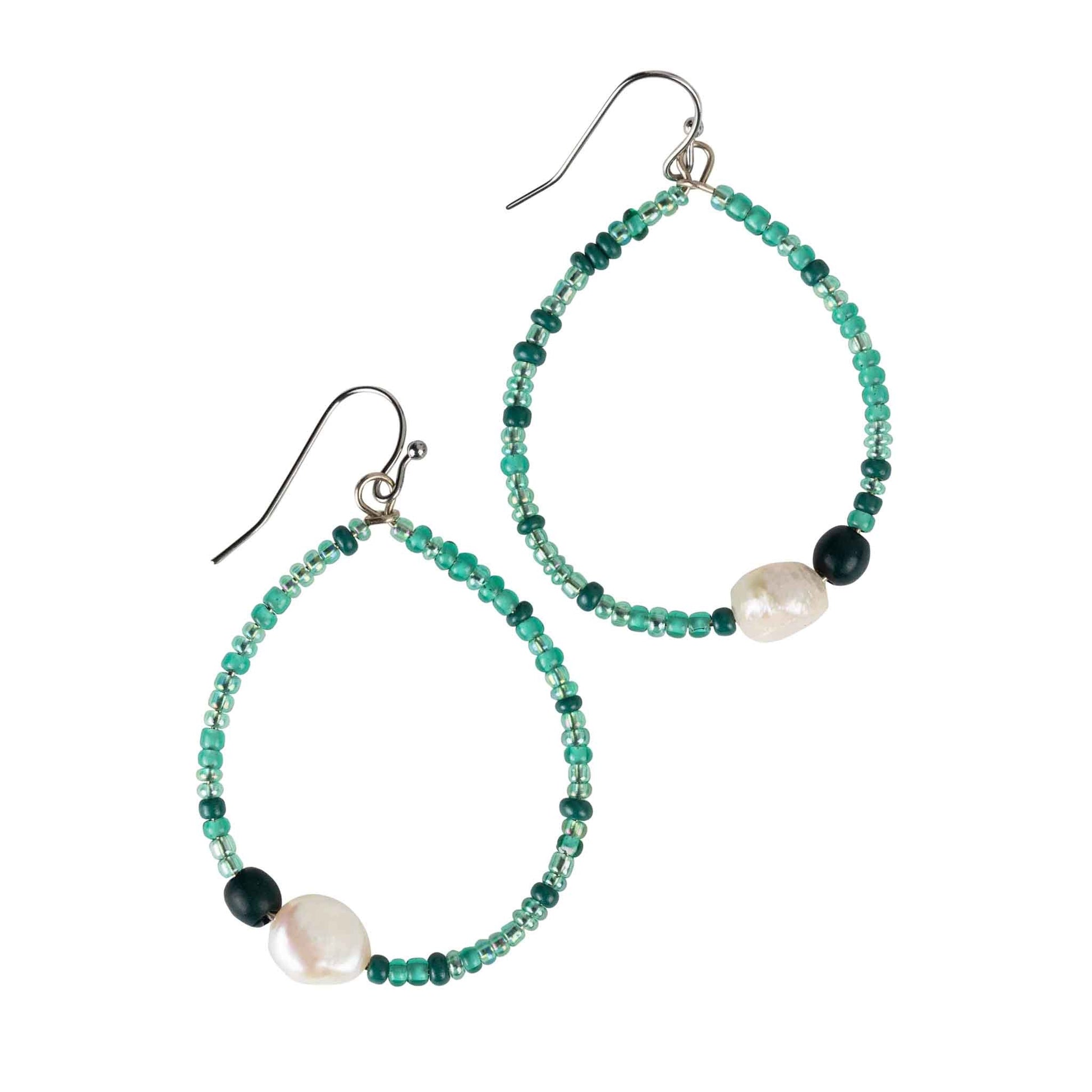Alba Pearl Seed Hoop Earrings - Default Title (8410910)
