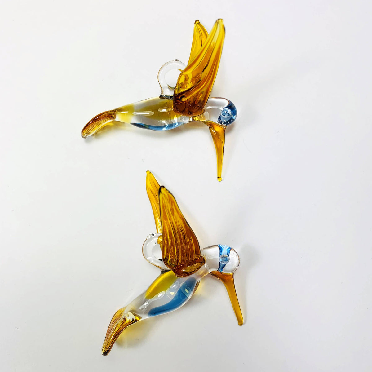 Blown Glass Ornament - Hummingbird Posing