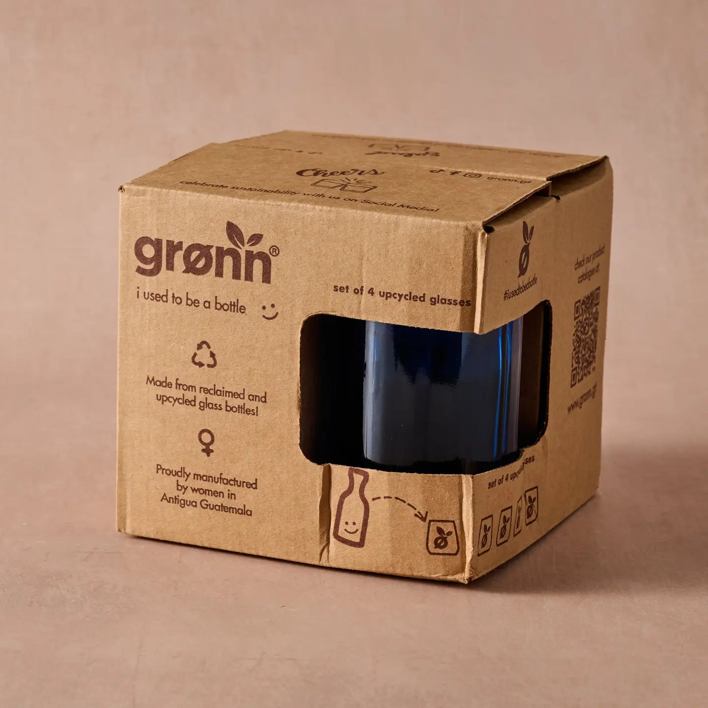 Gronn Upcycled Tumbler Set of 4 - 15.2oz Blue