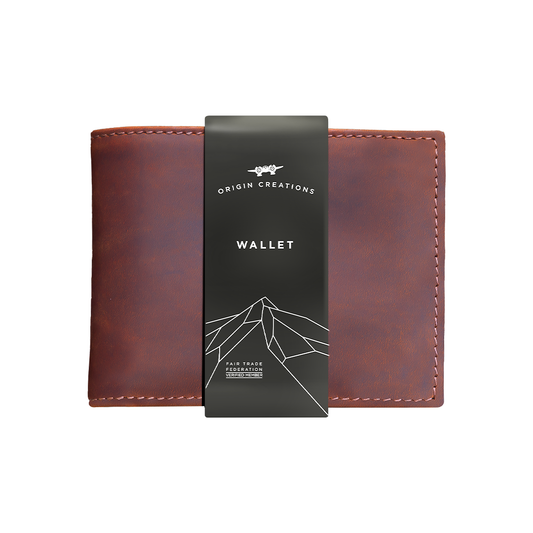 BIFOLD Leather Wallet  Saddle Brown  /  Fair Trade Artisan