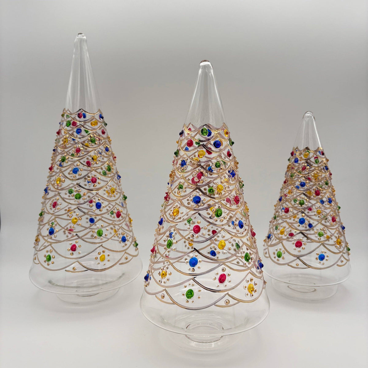 Blown Glass Tabletop Tree - Cone Dancing Flowers