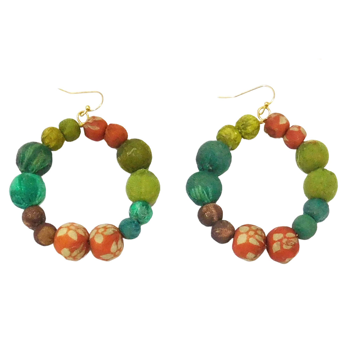 Kantha Autumnal Hoops