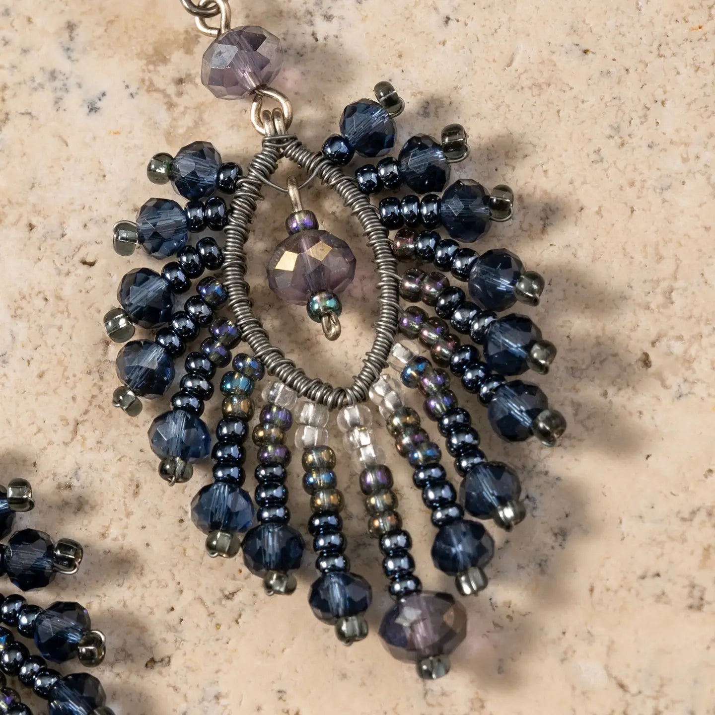 Pluma Beaded Glass Earrings