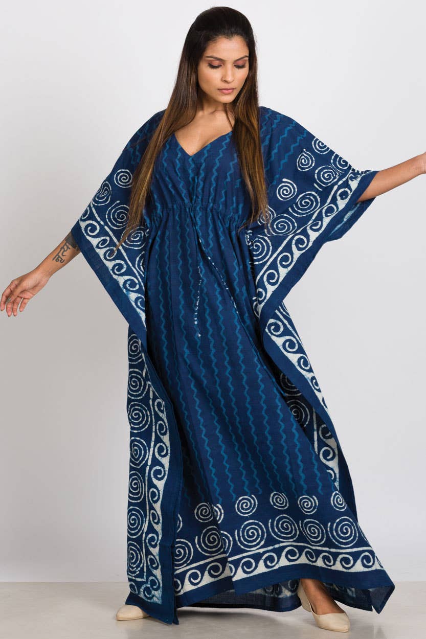 Spiral Block Print Caftans