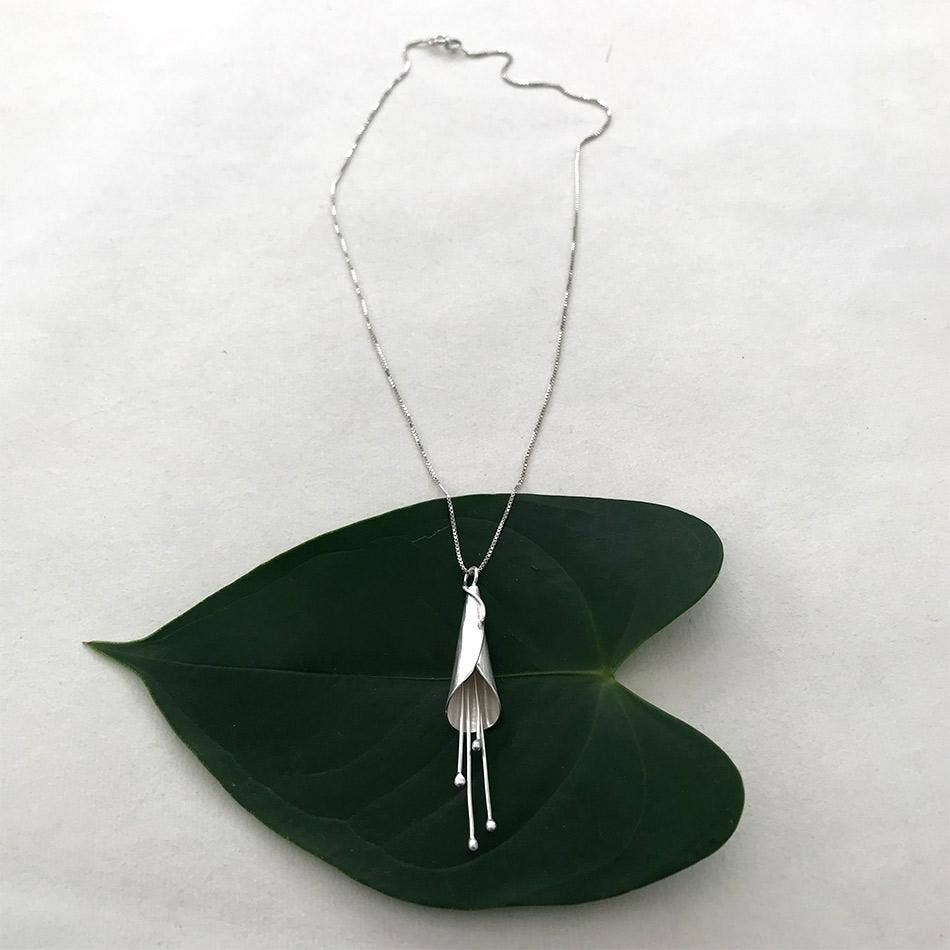 Calla Lily Necklace - Sterling Silver