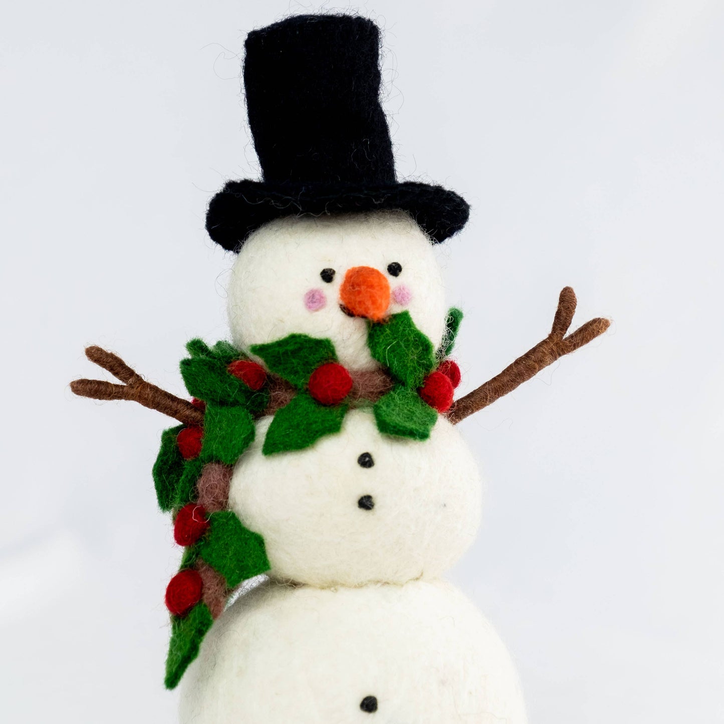 Felt Snowman - Holly Scarf