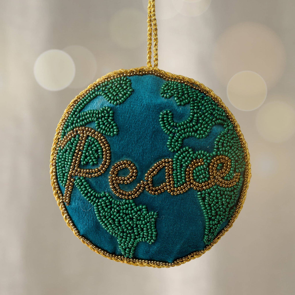 Arvi Beaded Ornament - Peace on Earth