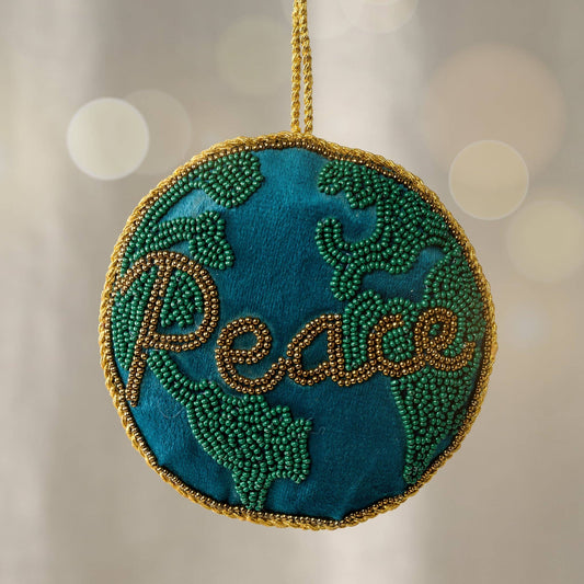 Arvi Beaded Ornament - Peace on Earth