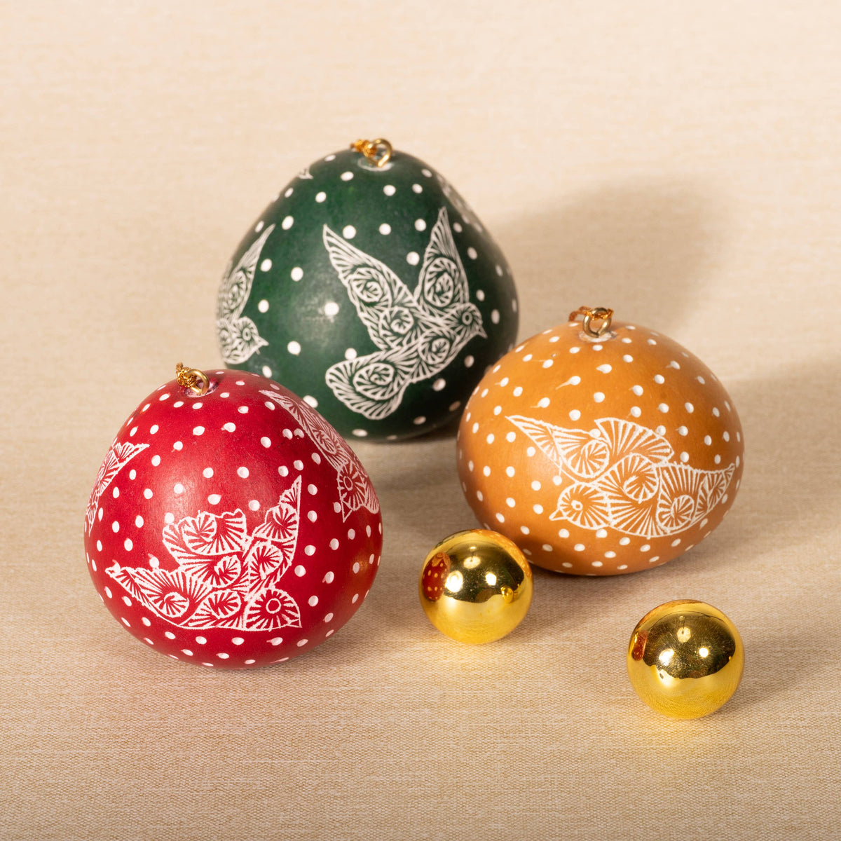 Mini Doves Gourd Ornament Doves - Assorted