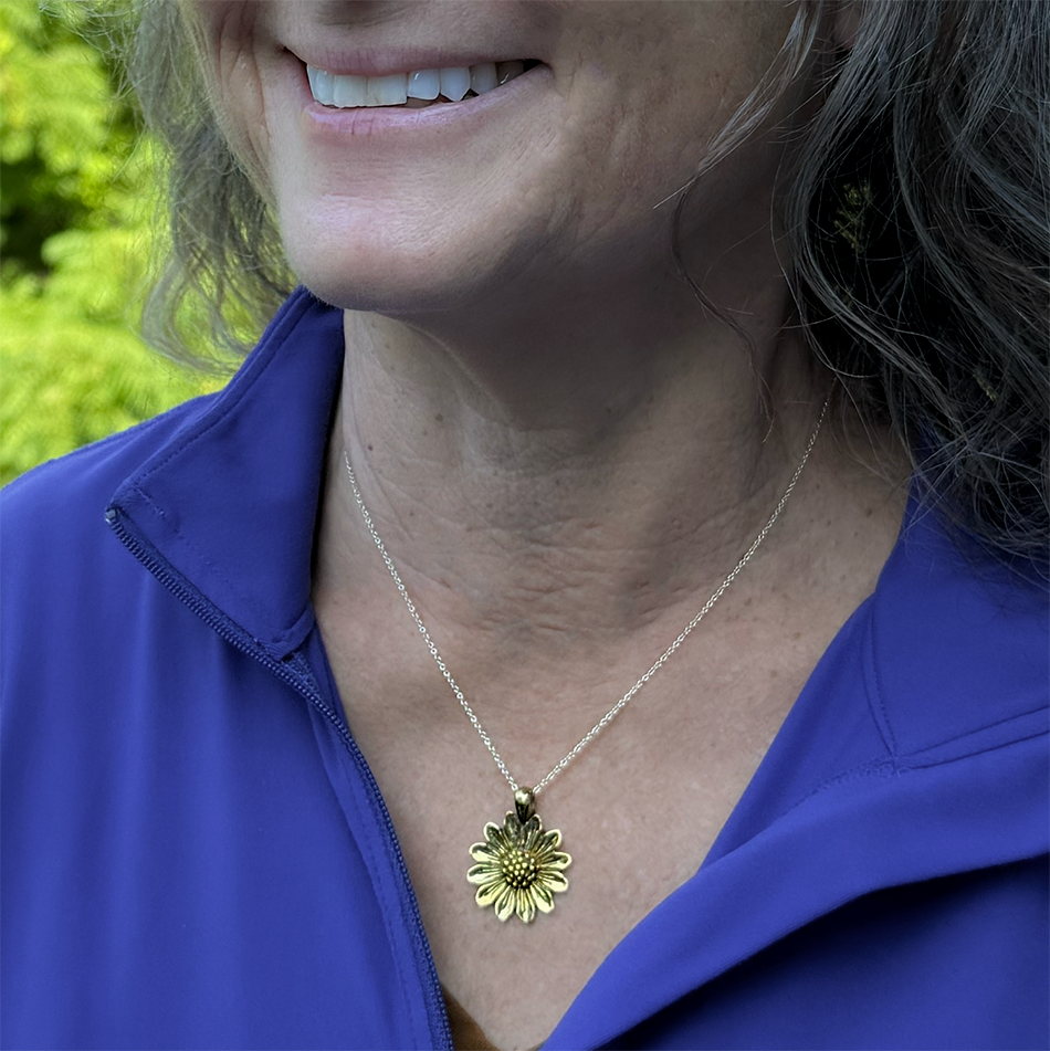 Eternal Sunflower Necklace - Brass