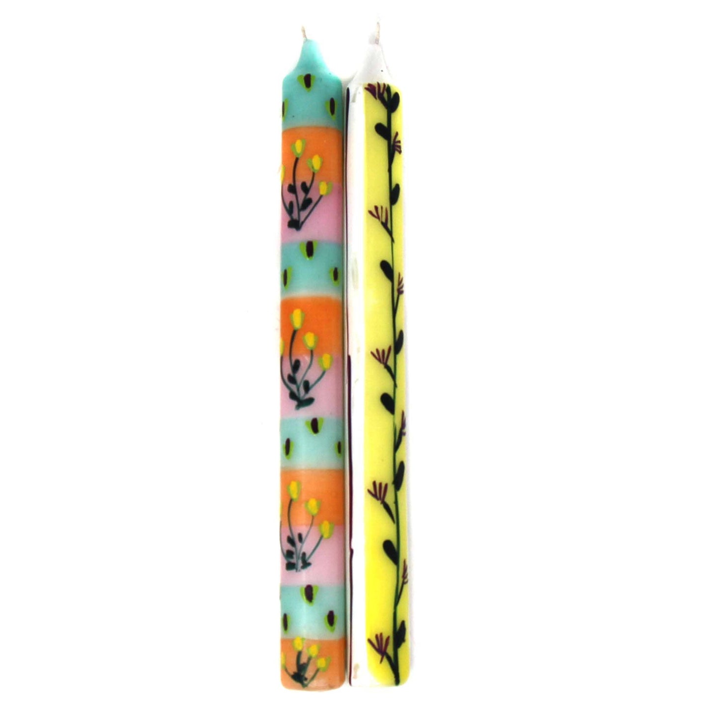 Hand Painted Dinner Pair Candles - Imbali Design