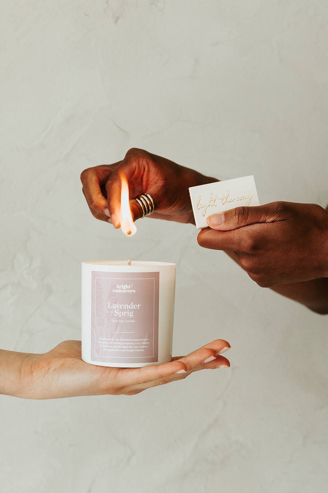 9oz Glass Soy Candle - Lavender Sprig