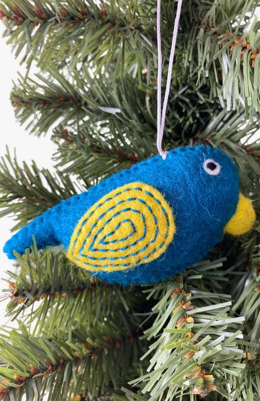 Hand Stitched Felt Bird Ornament - Assorted