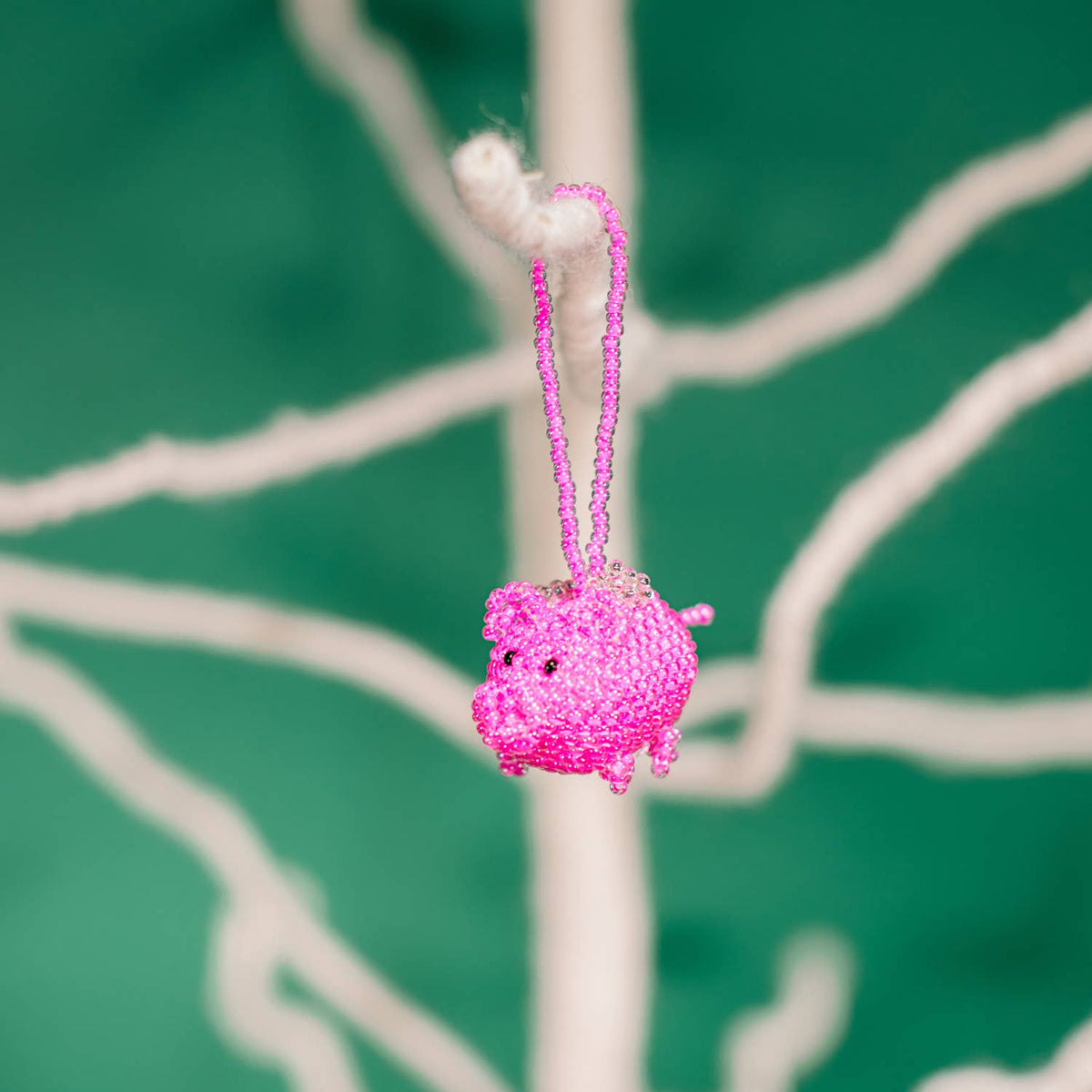 Flying Pig Beaded Ornament