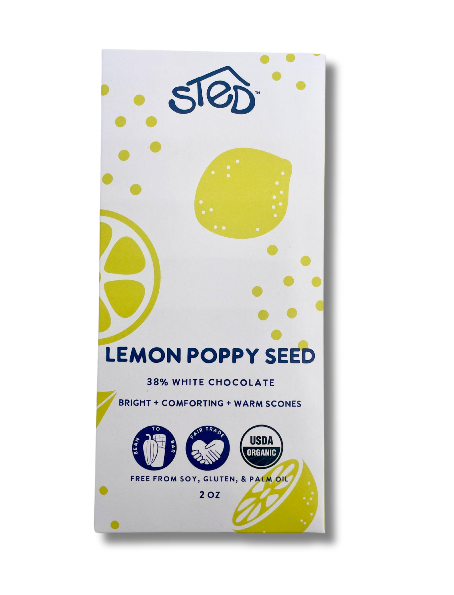 Lemon Poppy White Chocolate Bar