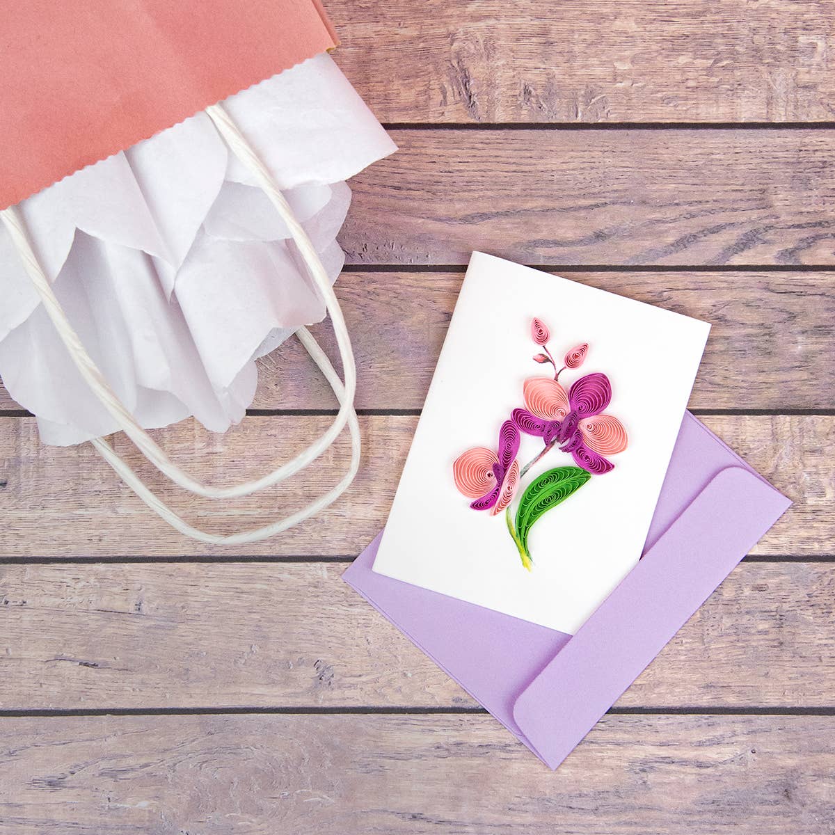 Orchid Flower Gift Enclosure Mini Card