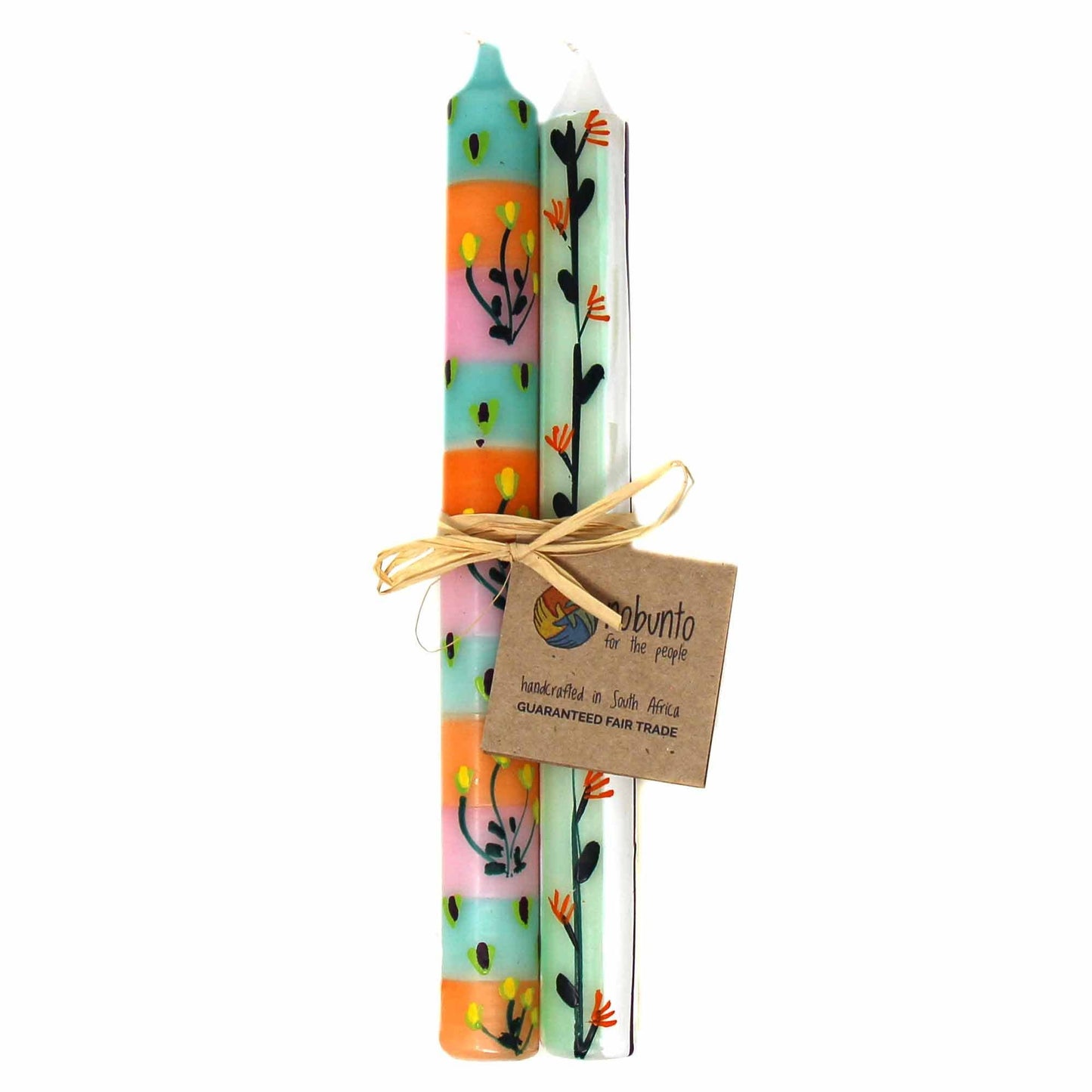 Hand Painted Dinner Pair Candles - Imbali Design